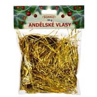 Vianočná dekorácia Anjelské vlasy 30 g, zlatá, laser efekt