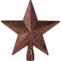 Vianočná špička na stromček Glitter star bronzová, 19 x 19 x 5 cm