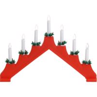 Vianočný svietnik Candle Bridge červená, 7 LED