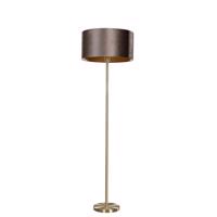 Vloerlamp messing met velours kap bruin 40cm - Simplo