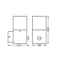 Vonkajšie nástenné svietidlo LEDVANCE Endura Classic Figo Square, senzor