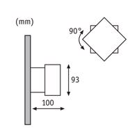 Vonkajšie nástenné svietidlo Paulmann Cybo LED, 2 700 K, 10x10 cm, sivé