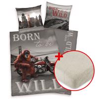 Výhodná sada bavlnené obliečky Born to be wild + prestieradlo