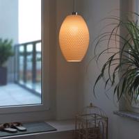 Závesná lampa Diamant Olive z biomateriálu, linen