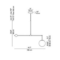 Závesná lampa Luceplan Malamata čierna matná, 106 cm