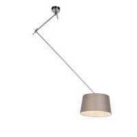 Závesná lampa s ľanovým tienidlom taupe 35 cm - oceľ Blitz I