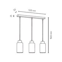 Závesná lampa Vitrio 3-pl podlhovastá čierna/biela