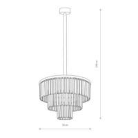 Závesné svetlo Cristal, transparentné/strieborné, Ø 56 cm