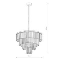 Závesné svetlo Cristal, transparentné/strieborné, Ø 71 cm