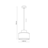 Závesné svietidlo Duo, jutové tienidlo, benzínová/prírodná hnedá, Ø 38 cm