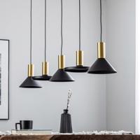 Závesné svietidlo Hermanos V 5-light black/brass