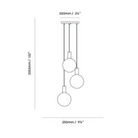 Závesné svietidlo Tala Triple Pendant round, E27 opál, biela/grafit