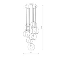 Závesné svietidlo Vetro zo skla, sedem svetiel